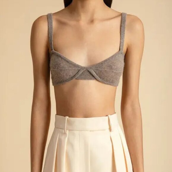 New Khaite Eda Cashmere Barley Soft Cup Bra Bralette Top XS NWT - Picture 2 of 16
